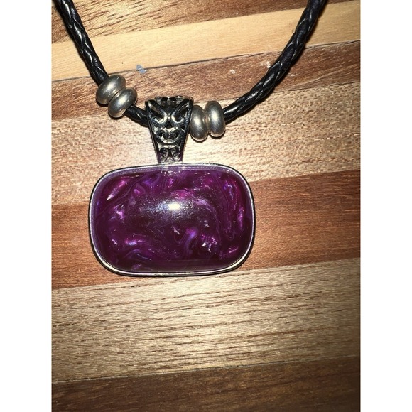 Tia Sophia Jewelry - Tia‎ Sophie Purple Stone Pendant Necklace 16"  With Magnetic Closure Goth Core